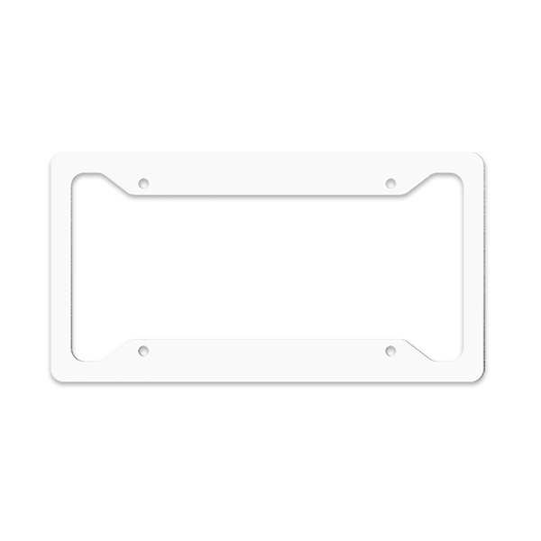 Unisub 12.188" x 6.46" Sublimation Aluminium License Plate Frame - Gloss White - Original 4 Notch