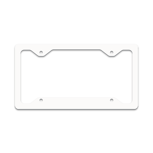 Unisub 12.21" x 6.46" Sublimation Aluminium License Plate Frame - Gloss White - Slim Line 4 Notch