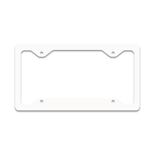 Unisub 12.21" x 6.46" Sublimation Aluminium License Plate Frame - Gloss White - Slim Line 4 Notch