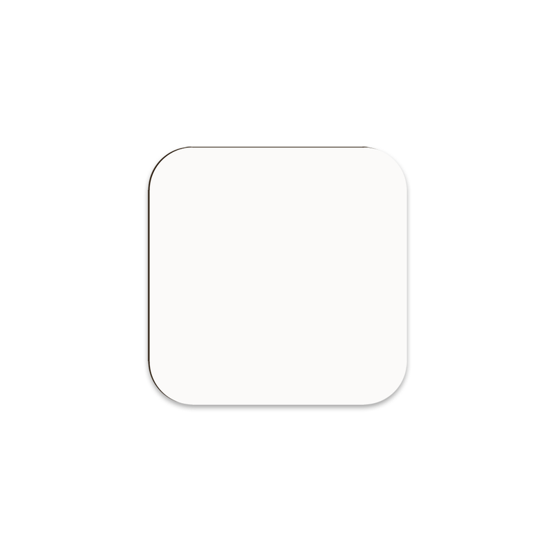 Unisub 3.5" Square Sublimation Hardboard Coaster - Semi Gloss White/Raw Back