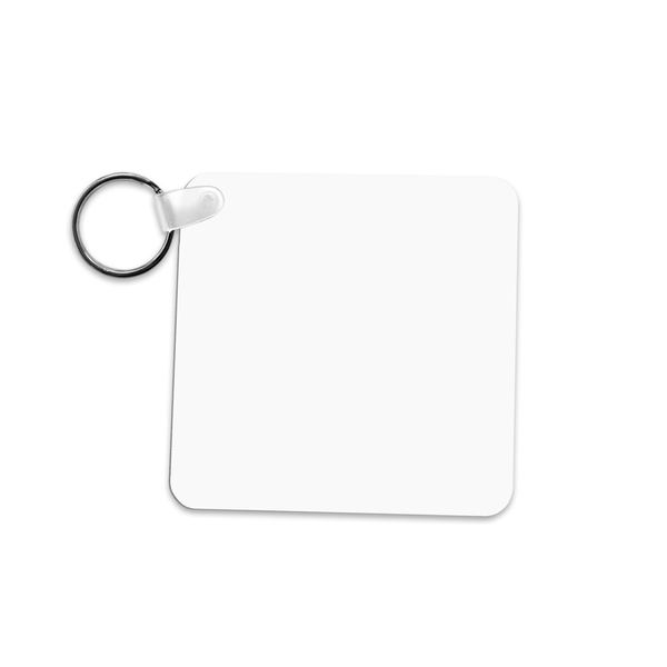 Unisub 2.25" Square Sublimation Aluminium Key Chain - 1 sided Semi Gloss White