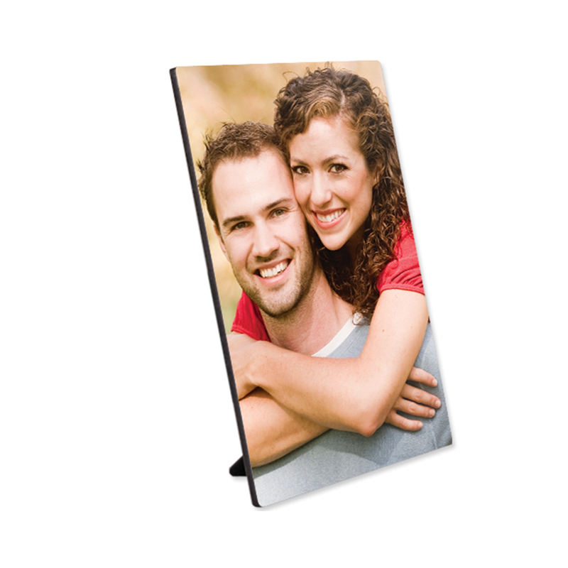 ChromaLuxe 10" x 8" Sublimation Hardboard Photo Panel w/ Kickstand - Semi Gloss White/Black Back