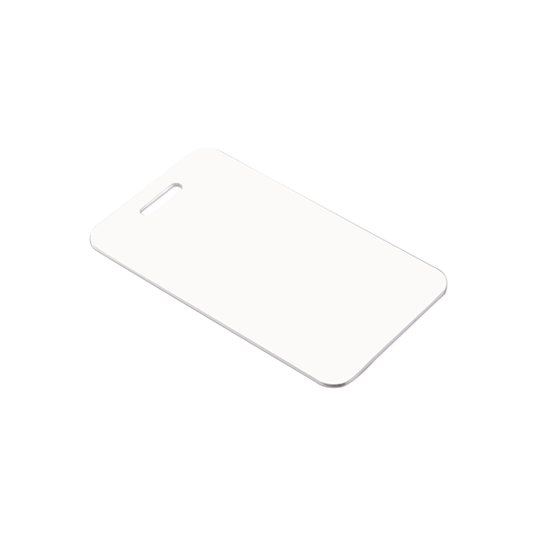 Unisub 3.5" x 1.75" Sublimation Aluminum Bag Tag - 2 Sided Semi Gloss White