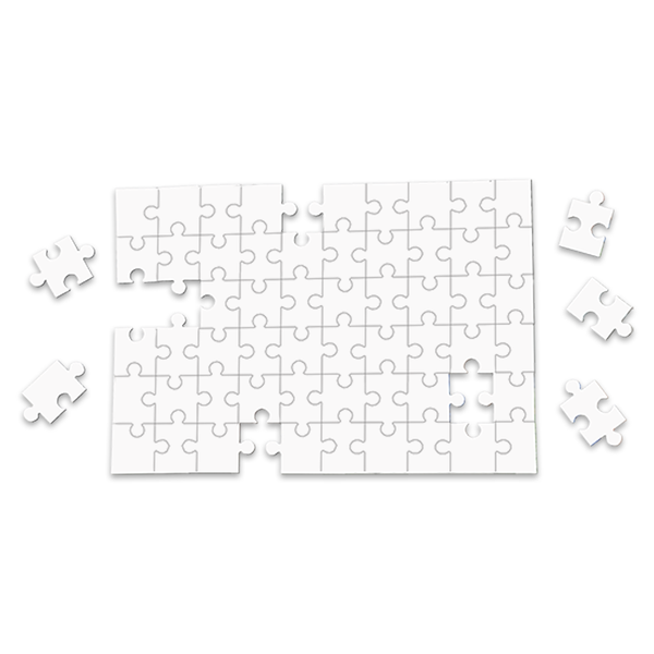 Unisub 9.84" x 6.88" Sublimation 60 piece Hardboard Puzzle - Gloss White/Raw Back