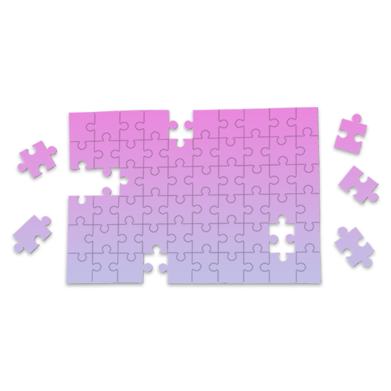 Unisub 9.84" x 6.88" Sublimation 60 piece Hardboard Puzzle - Gloss White/Raw Back