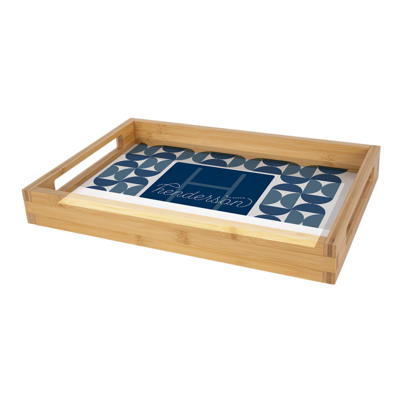 Unisub Large Modern Natural Wood Serving Tray w/ 11.31" x 17.13" Sublimatable Hardboard Insert