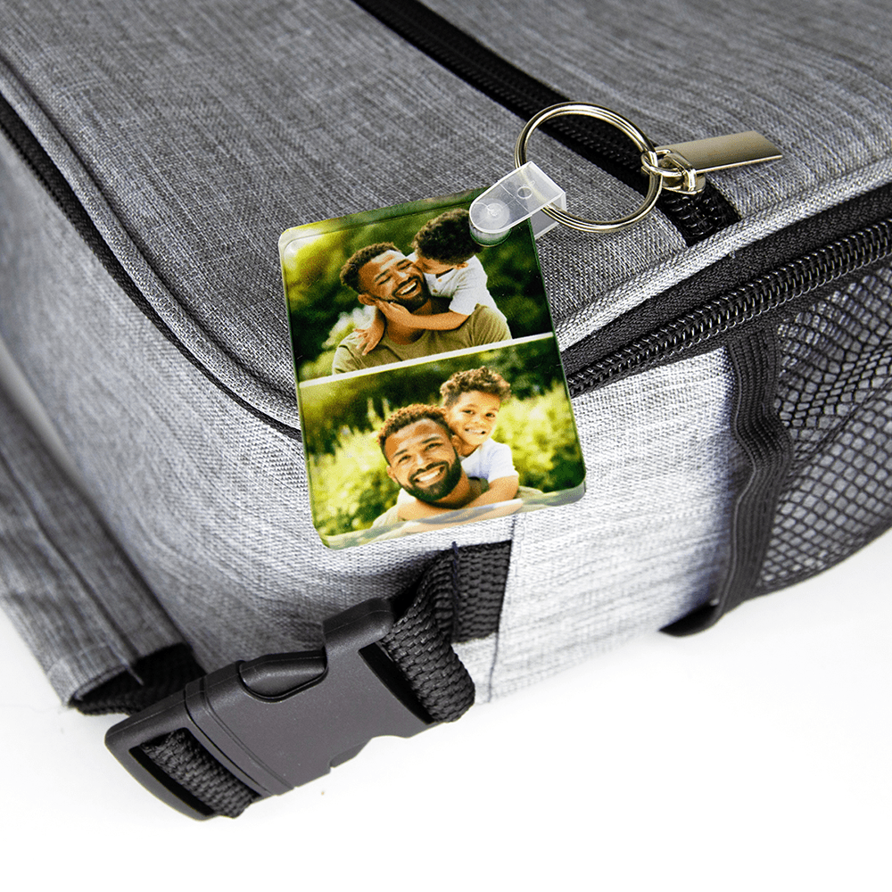 Unisub 2.25" x 1.6" Sublimation Acrylic Rectangle Key Chain - HeatPressNation