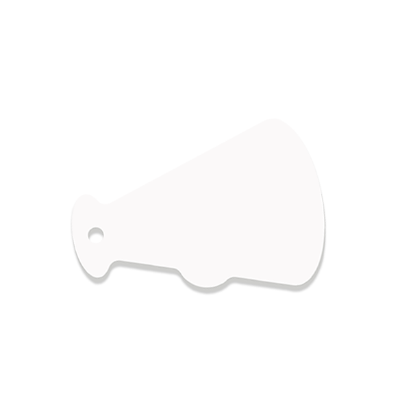 Unisub 4" x 2.67" Megaphone Sublimation FRP Bag Tag - 2 Sided Gloss White