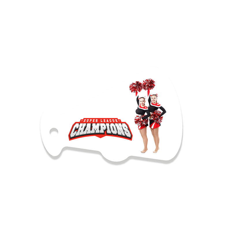 Unisub 4" x 2.67" Megaphone Sublimation FRP Bag Tag - 2 Sided Gloss White