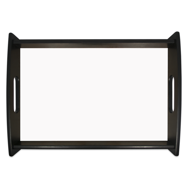 Unisub 17.125" x 11.375" Large Espresso Serving Tray - w/ Sublimatable Hardboard Insert - Gloss White/Raw Back