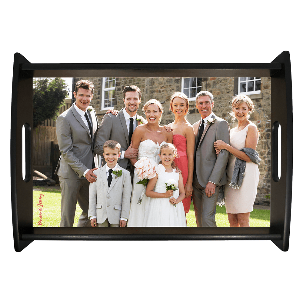 Unisub 17.125" x 11.375" Large Espresso Serving Tray - w/ Sublimatable Hardboard Insert - Gloss White/Raw Back - HeatPressNation