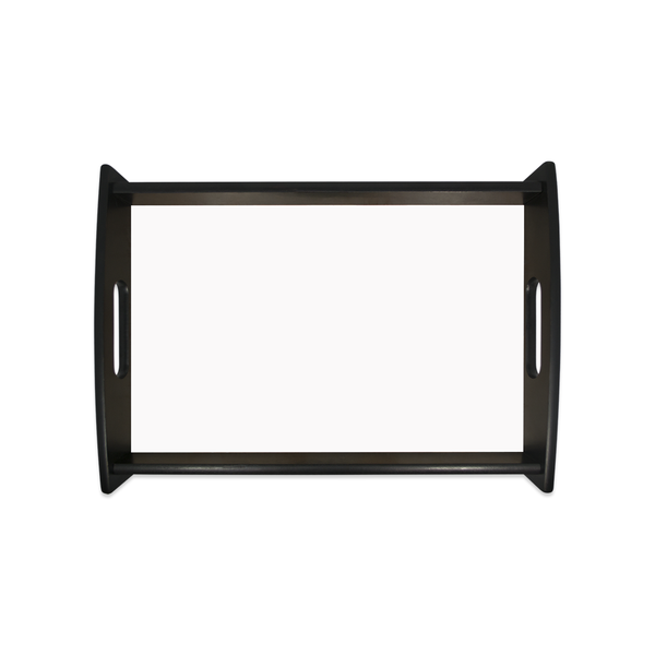 Unisub 13.25" x 8.25" Small Espresso Serving Tray - w/ Sublimatable Hardboard Insert - Gloss White/Raw Back