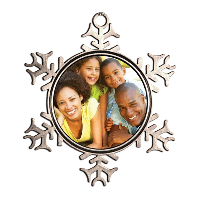HPN SubliCraft 2.75" x 3" Pewter Snowflake Ornament w/ Sublimatable Insert - 240 Per Case
