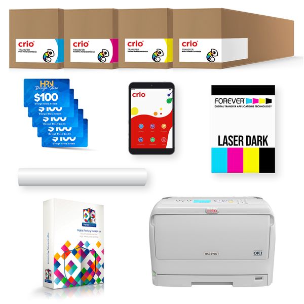 Crio 8432WDT White Toner DTF Printer Starter Bundle