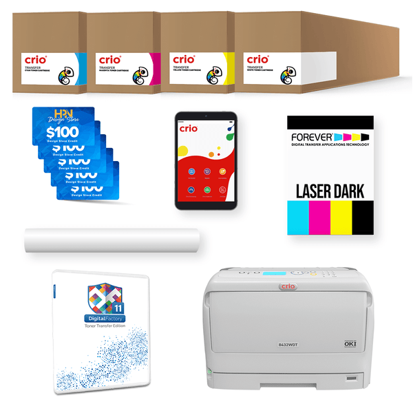 Crio 8432WDT White Toner DTF Printer Starter Bundle