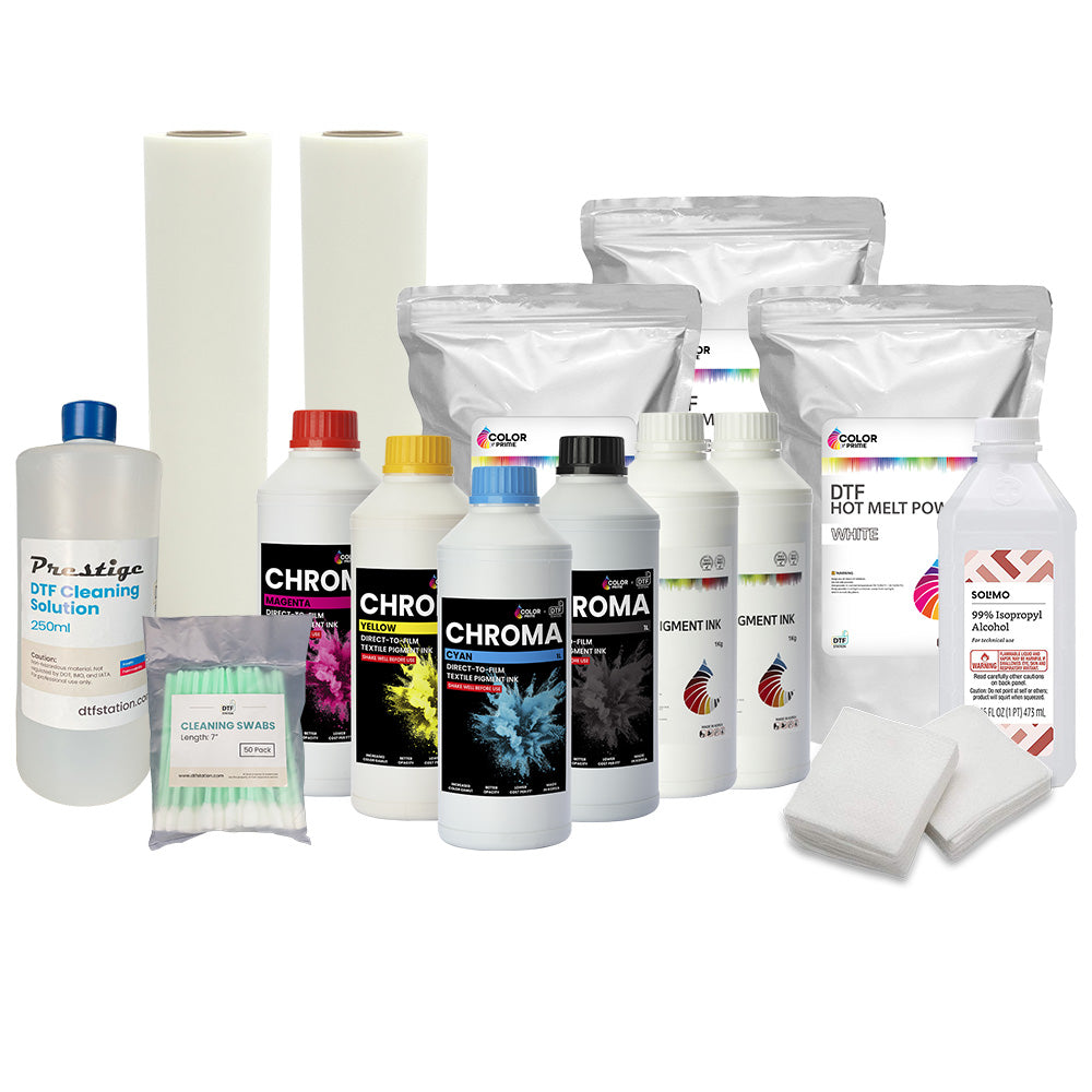 DTF Station Supply Bundle with Chroma Inks - 23.62" Quick Glide Roll