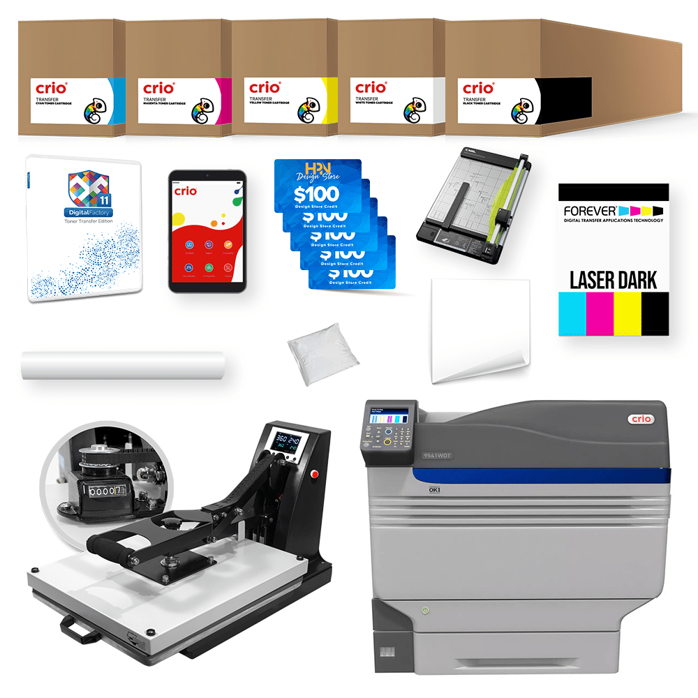 Crio 9541WDT White Toner Laser DTF Printer Advanced Bundle - HeatPressNation