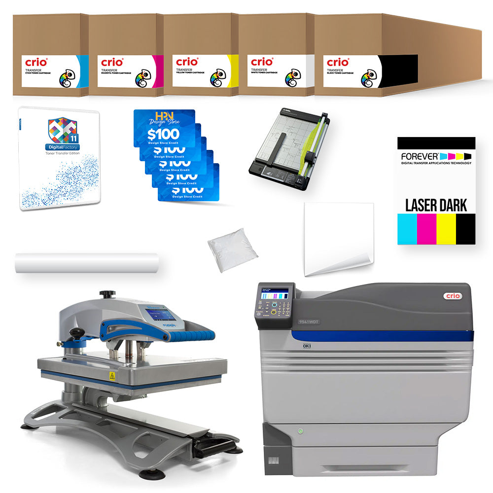 Crio 9541WDT White Toner Laser DTF Printer Pro Bundle