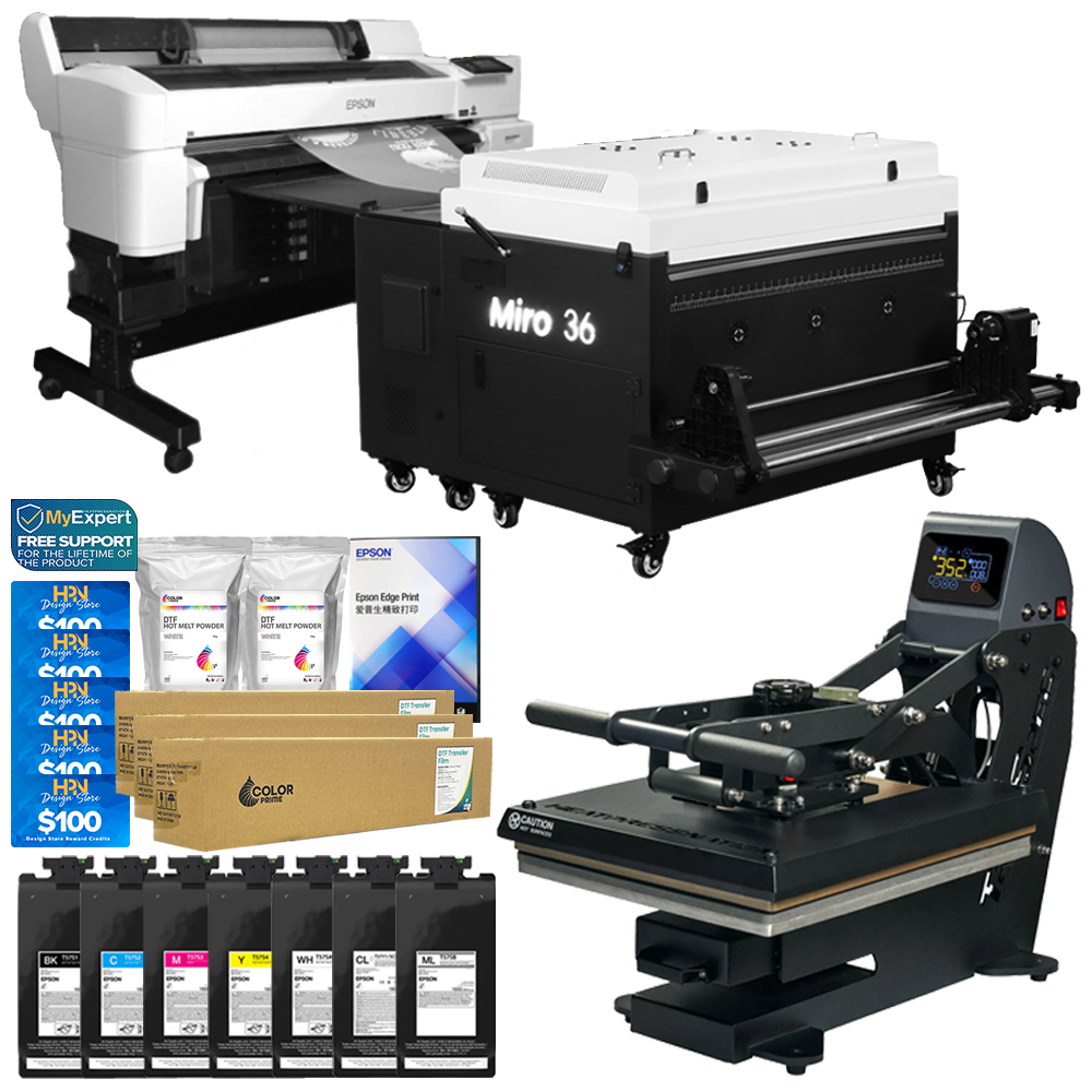 Epson SureColor G6070 35" DTF Printer Shaker, Ink, Press Bundle