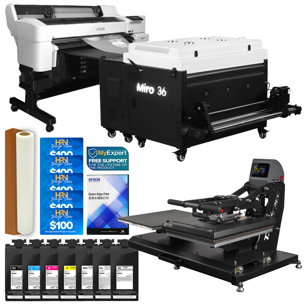 Epson SureColor G6070 35" DTF Printer Shaker, Ink, Double Station Bundle
