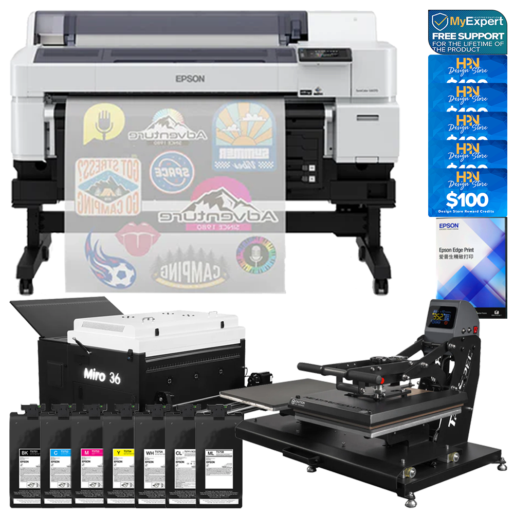 Epson SureColor G6070 35" DTF Printer Shaker, Ink, Double Station Bundle