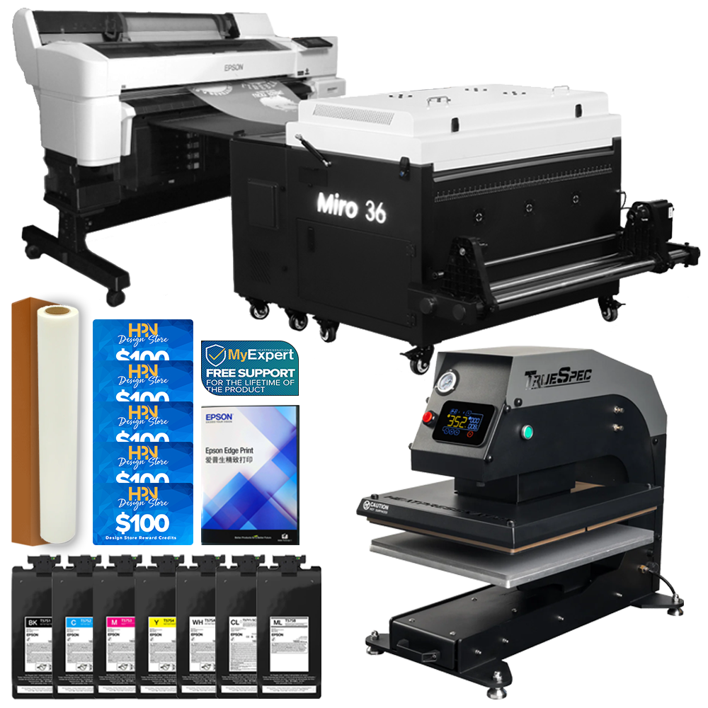 Epson SureColor G6070 35" DTF Printer Shaker, Ink, Pneumatic Press Bundle