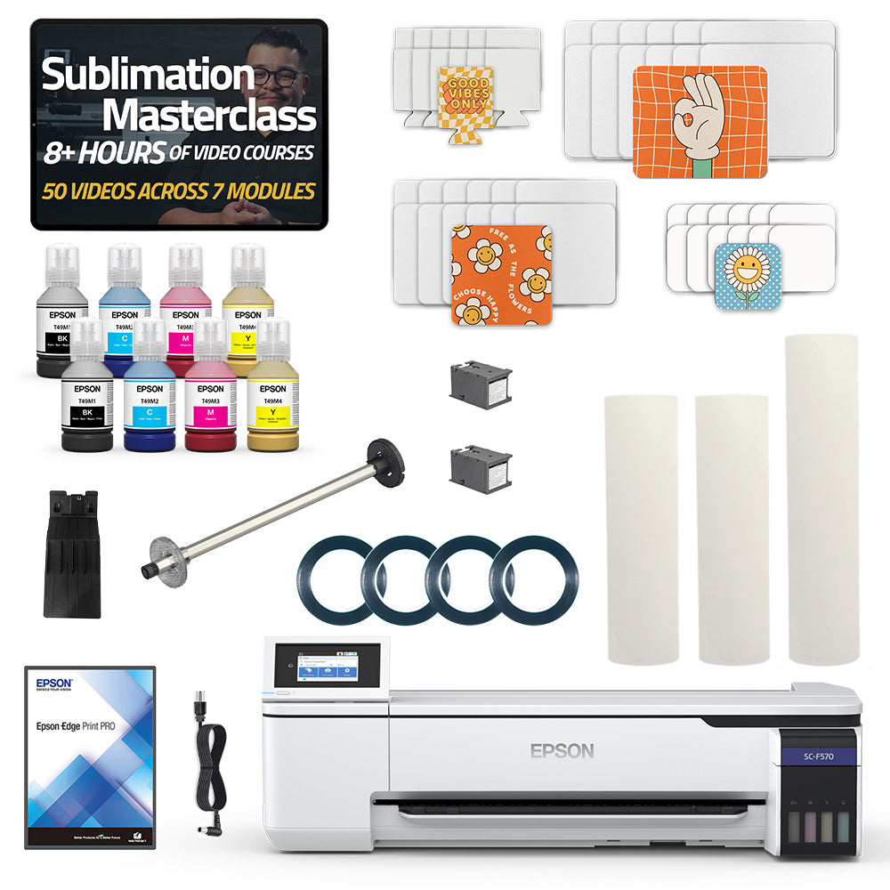 Epson SureColor F570 24" Pro Sublimation Printer Flat Blanks Bundle