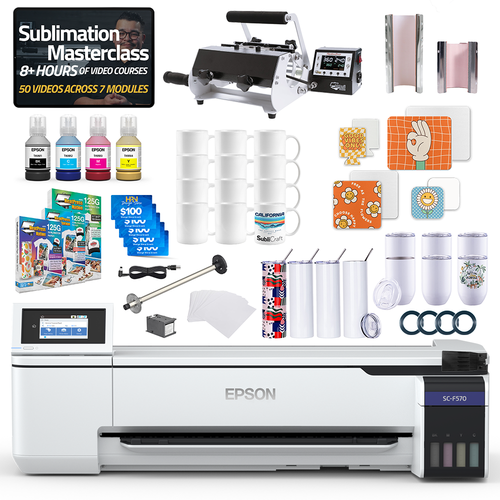 Epson SureColor F570 24" Lite Sublimation Printer 2-in-1 Mug Press Bundle