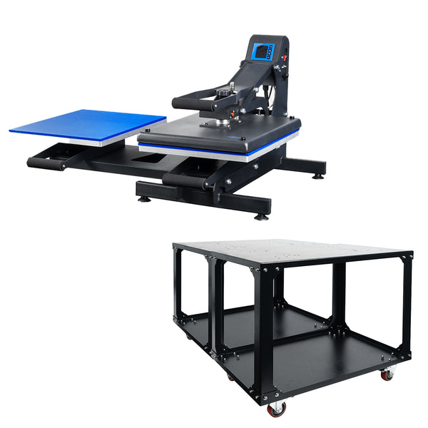 HPN Black Series 16" x 20" Double Station Auto-Open Heat Press and Double Stand Bundle