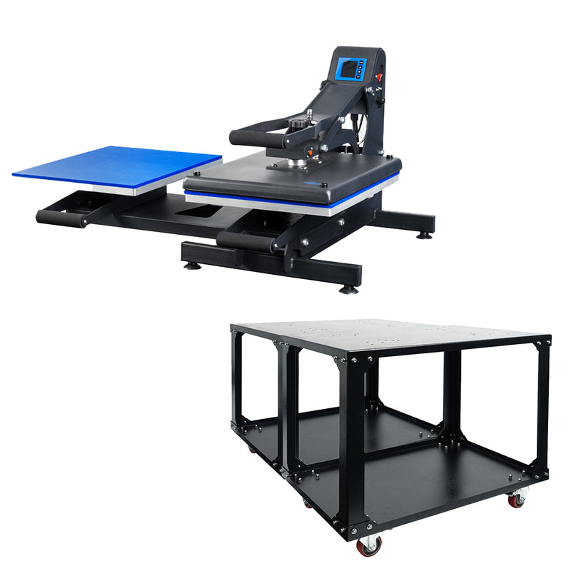 HPN Black Series 16" x 20" Double Station Auto-Open Heat Press and Double Stand Bundle