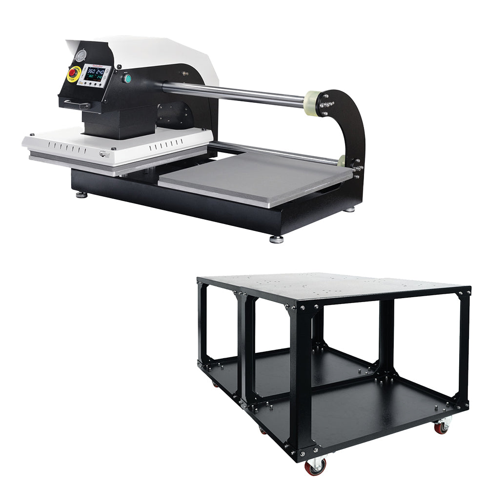 HPN Signature Series 16" x 20" Double Station Pneumatic Heat Press and Double Stand Bundle