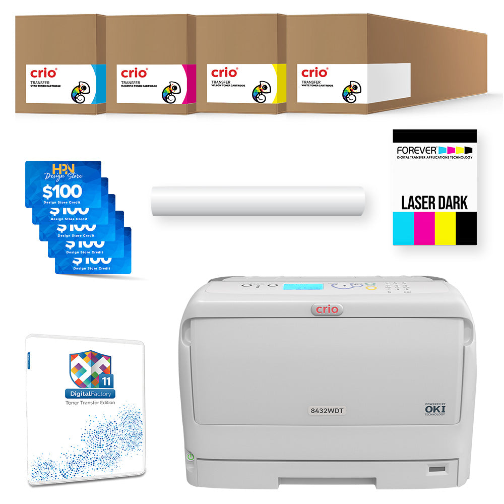 Crio 8432WDT White Toner DTF Printer Starter Bundle
