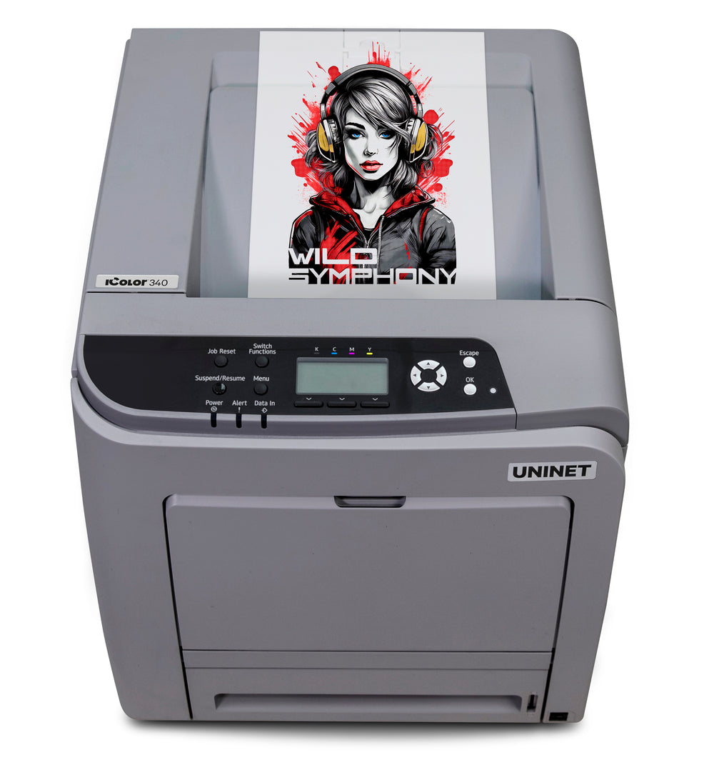 Uninet IColor 340 Apparel Plus White Toner DTF Printer with TrueSpec Heat Press