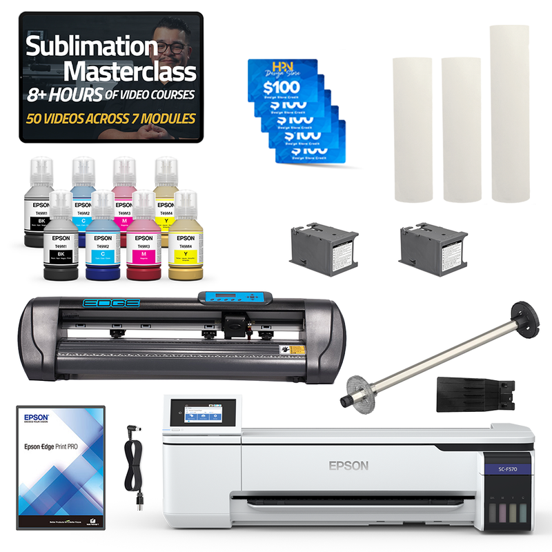 Epson SureColor F570 24" Pro Sublimation Printer VinylSystems Cutter Bundle