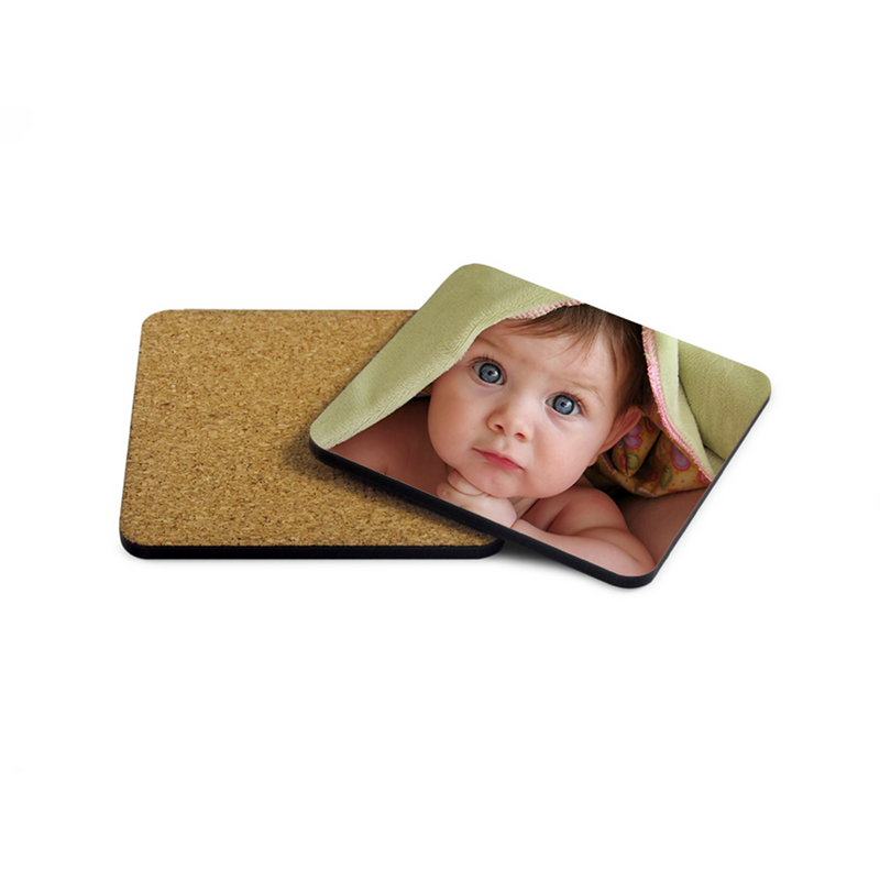 HPN SubliCraft 3.75" Square Sublimation Hardboard Coaster with Cork Back