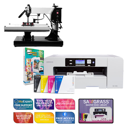 Sawgrass Virtuoso SG1000 Sublijet Sublimation Printer with Signature Series 16" x 20" Swing-Away Heat Press