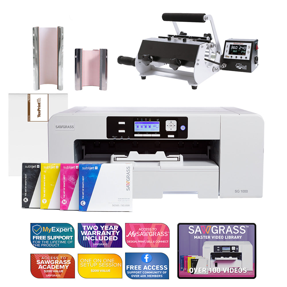 Sawgrass Virtuoso SG1000 Sublijet Sublimation Printer with Signature Series 2-in-1 Mug Press