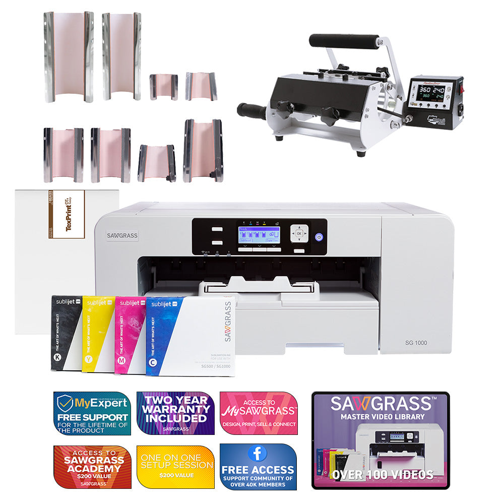 Sawgrass Virtuoso SG1000 Sublijet Sublimation Printer with Signature Series 8-in-1 Mug Press