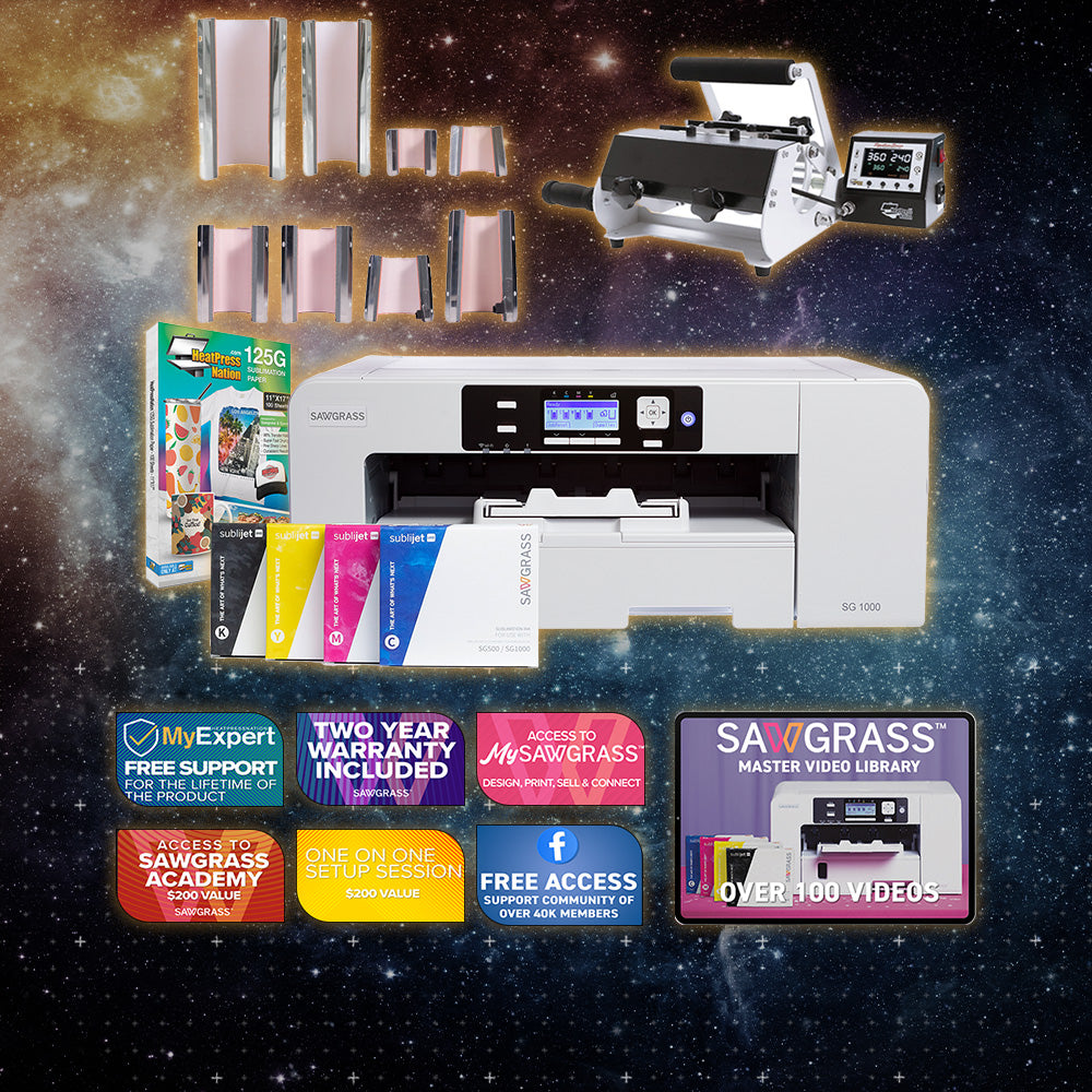 Sawgrass Virtuoso SG1000 Sublijet Sublimation Printer with Signature Series 8-in-1 Mug Press