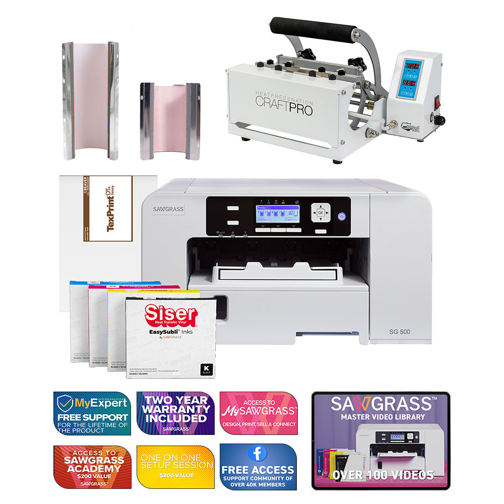 Sawgrass Virtuoso SG500 Siser EasySubli Printer with CraftPro Mug and Tumbler Press