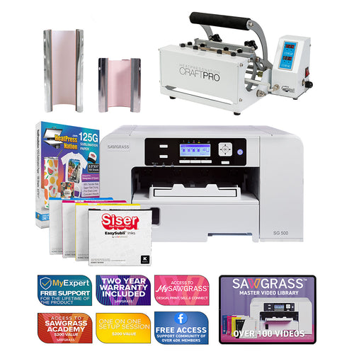 Sawgrass Virtuoso SG500 Siser EasySubli Printer with CraftPro Mug and Tumbler Press