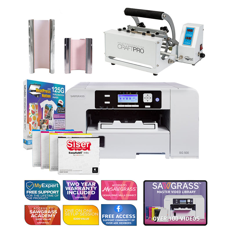 Sawgrass Virtuoso SG500 Siser EasySubli Printer with CraftPro Mug and Tumbler Press