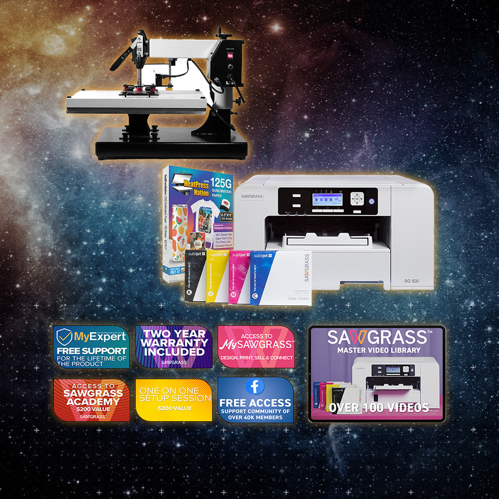 Sawgrass Virtuoso SG500 Sublijet Sublimation Printer with Signature Series 16" x 20" Swing-Away Heat Press