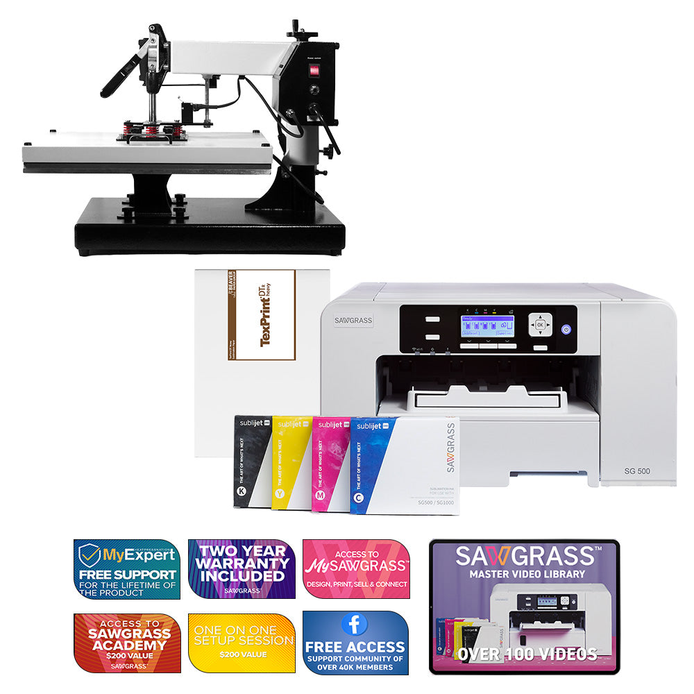 Sawgrass Virtuoso SG500 Sublijet Sublimation Printer with Signature Series 16" x 20" Swing-Away Heat Press