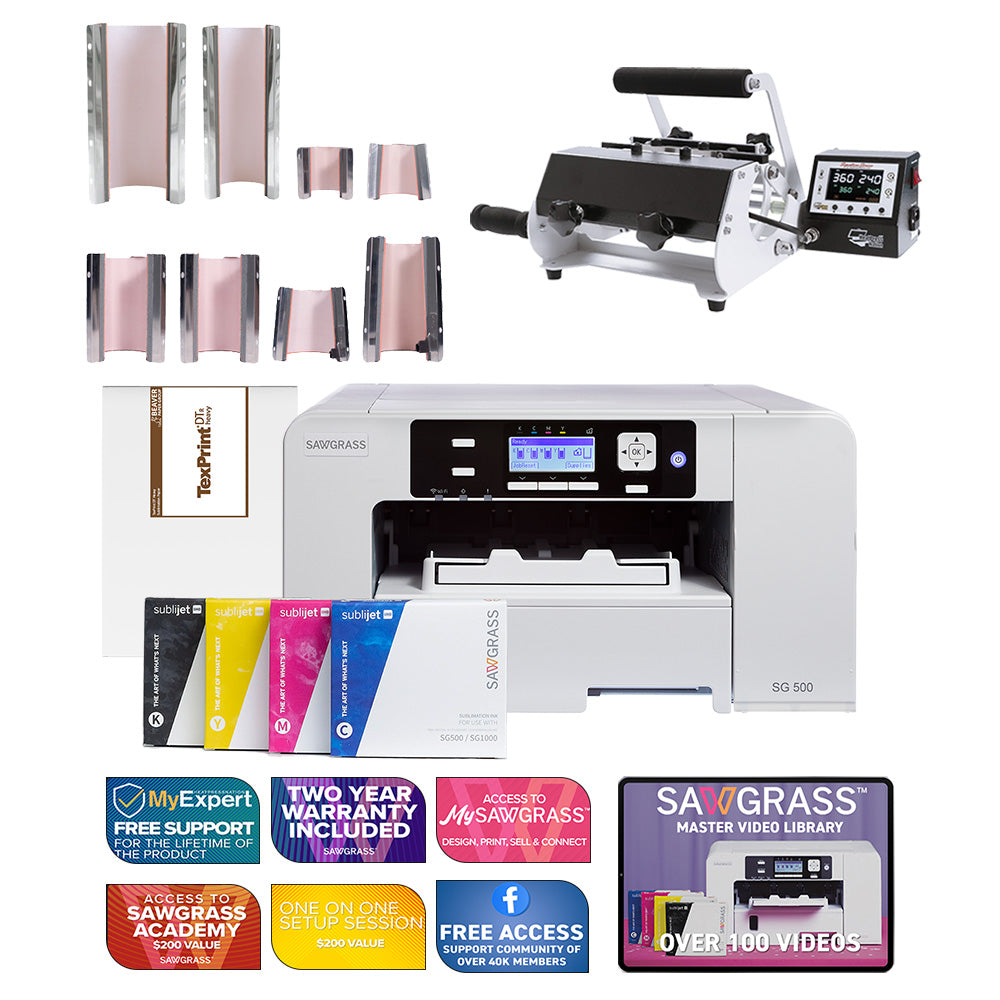 Sawgrass Virtuoso SG500 Sublijet Sublimation Printer with Signature Series 8-in-1 Mug Press