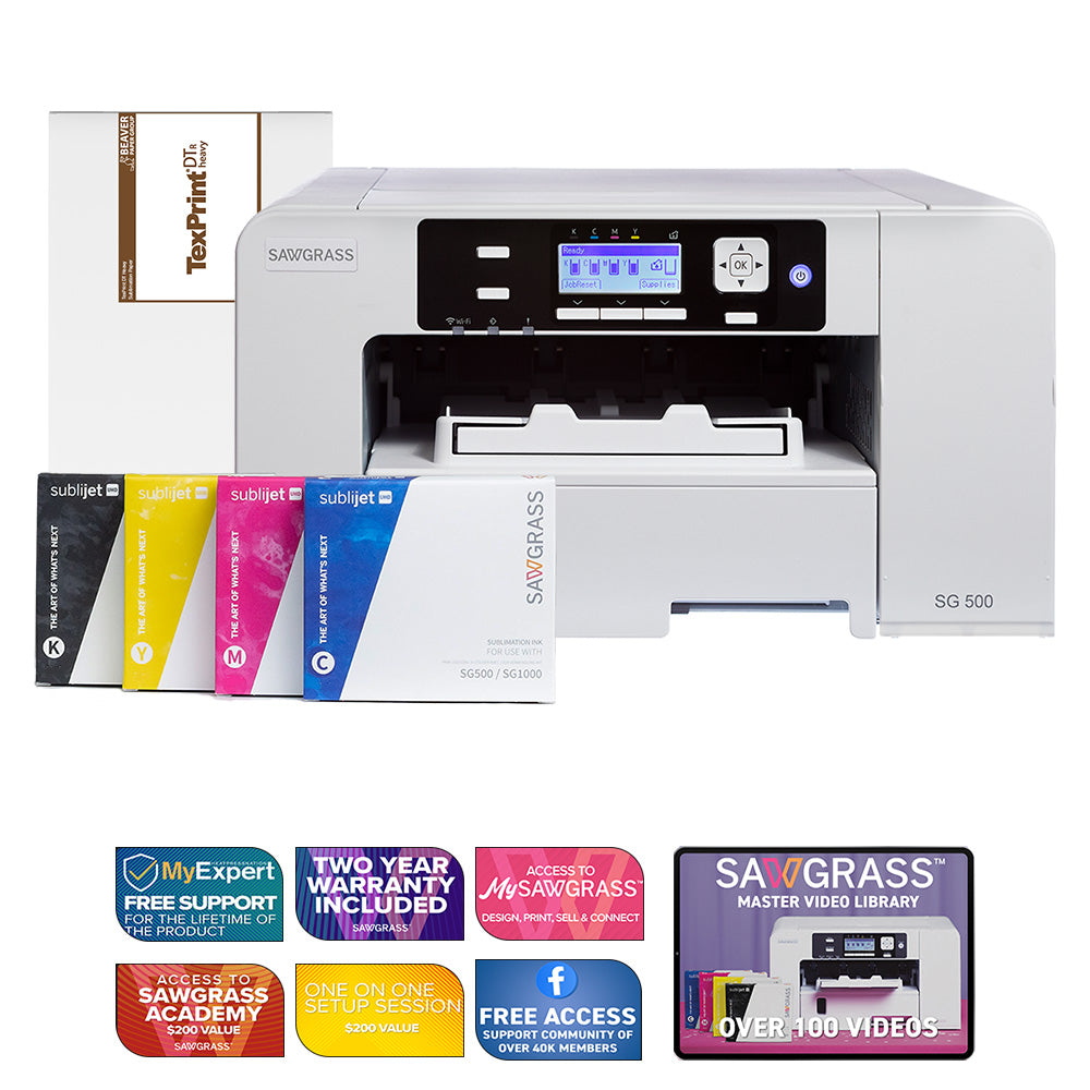 Pack 4 Cartouches D'encre Sublimation SHUOLEI Compatibles Sawgrass SG500/SG1000 - Noir 60ml, CMJ 40ml - Puce Mise à Jour
