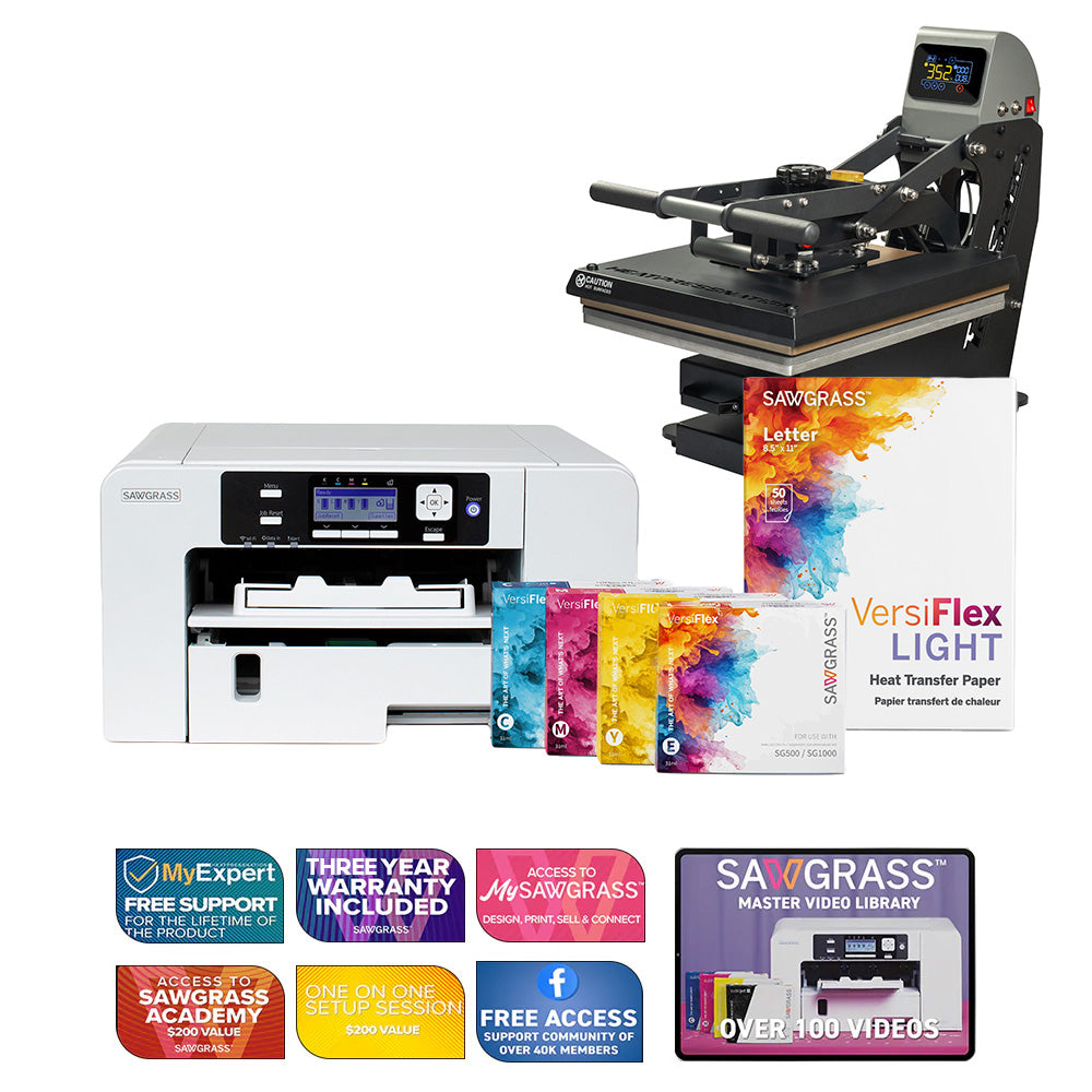 Sawgrass SG500 VersiFlex Printer with TrueSpec 16" x 20" Hybrid Heat Press
