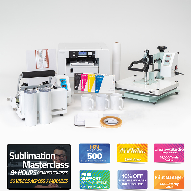 Sawgrass SG500 Sublimation Printer CraftPro Mug & Heat Press Bundle