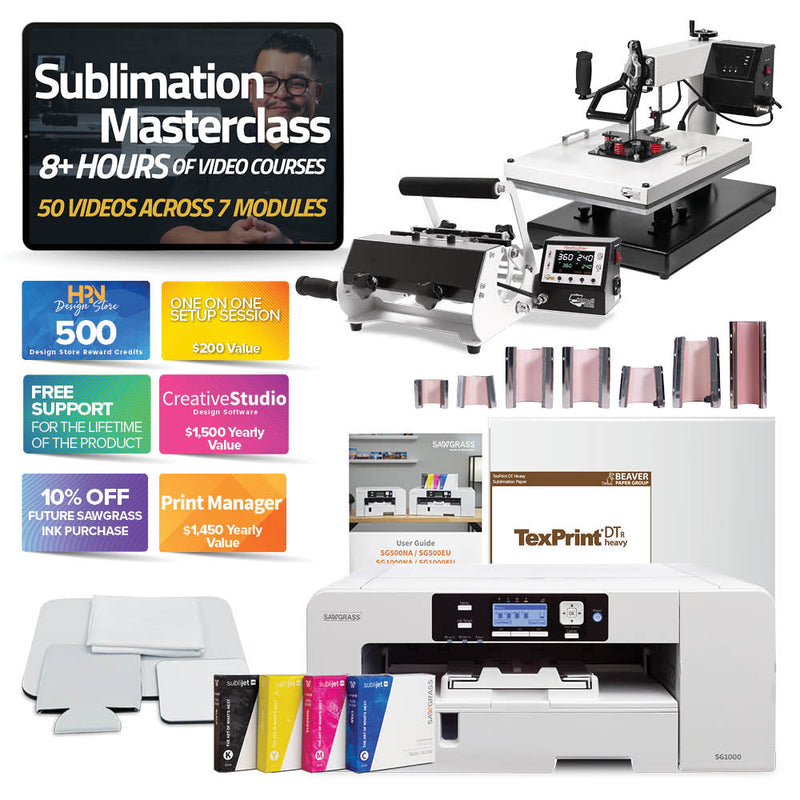 Sawgrass SG1000 Sublimation Printer with Signature Mug & 15" x 15" Heat Press Bundle