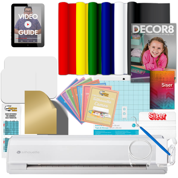 Silhouette Cameo 5 Plus Bundle With Vinyl Starter Kit, Heat Transfer S –  craftercuts